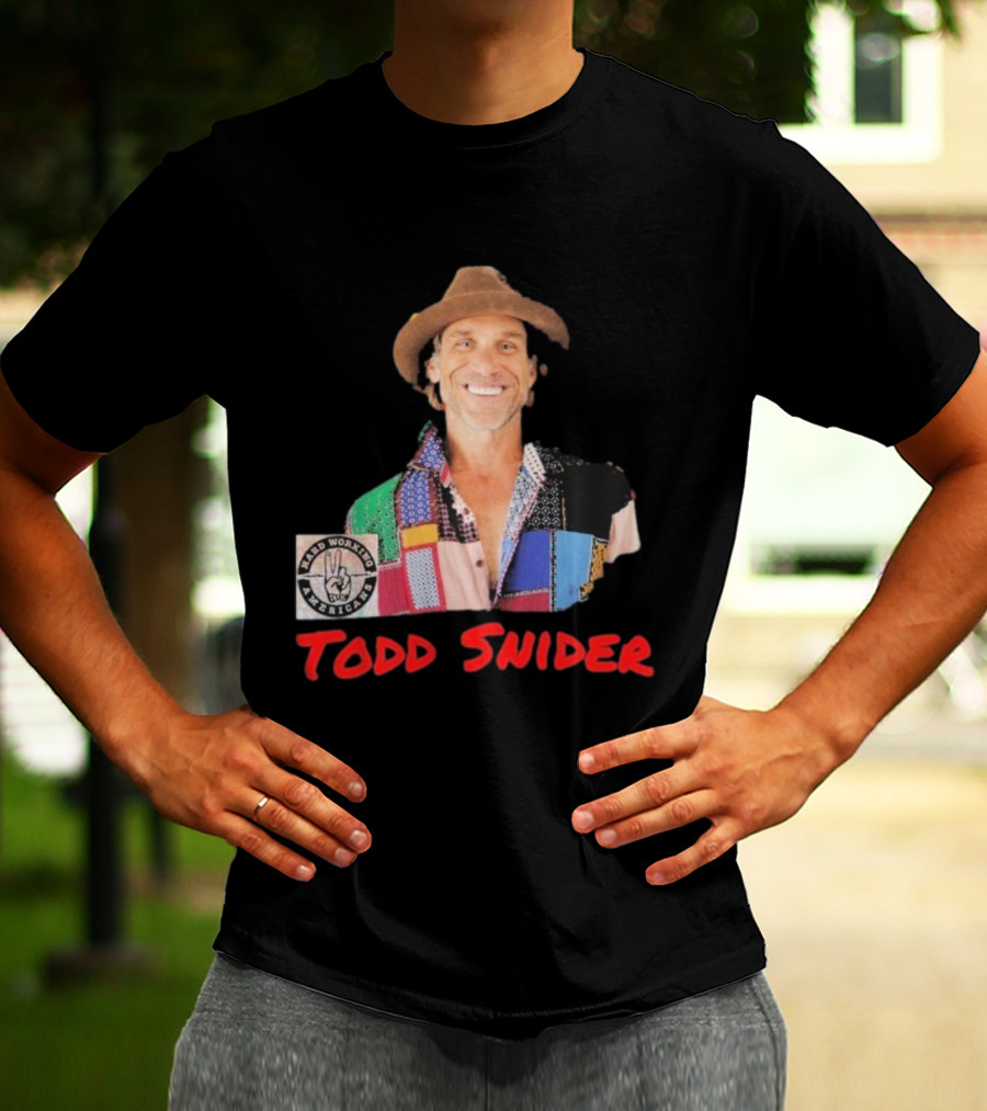 Todd Snider Hard Working Americans Patchwork Peace Sign T-Shirt