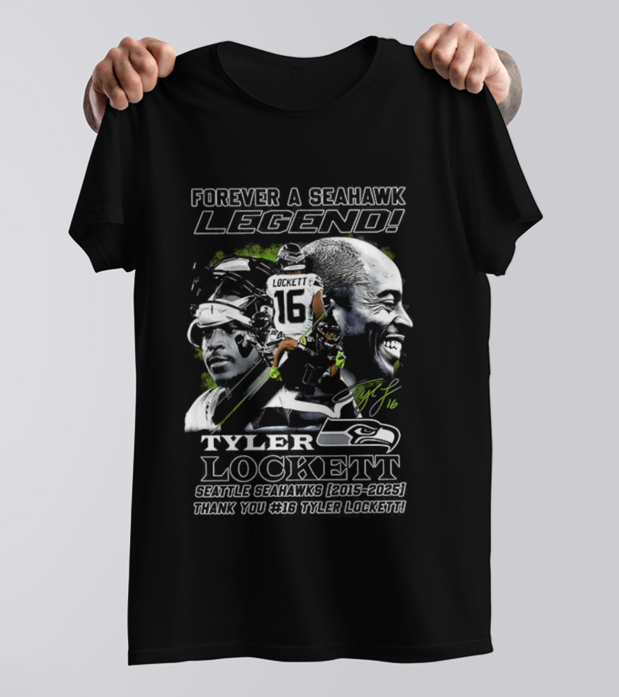 Forever A Seahawk Legend Tyler Lockett 2015-2025 Thank You 12s Signature T-Shirt