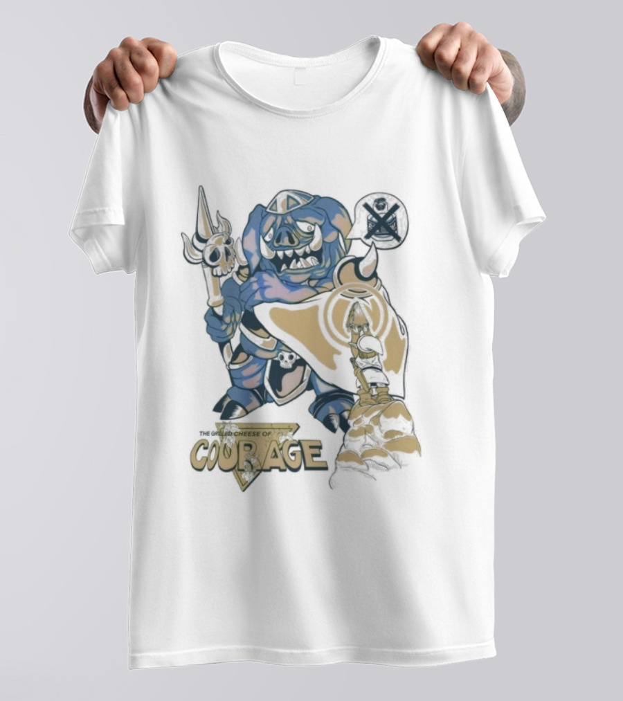 4thgeary Grilled Cheese Of Courage Warrior In Armor With Spear T-Shirt