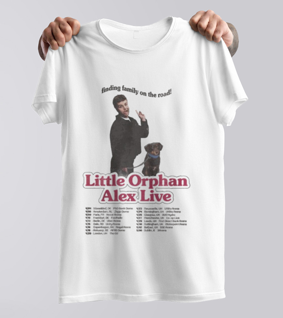 Finding Family On The Road Little Orphan Alex Live Tour 2026 Dates T-Shirt