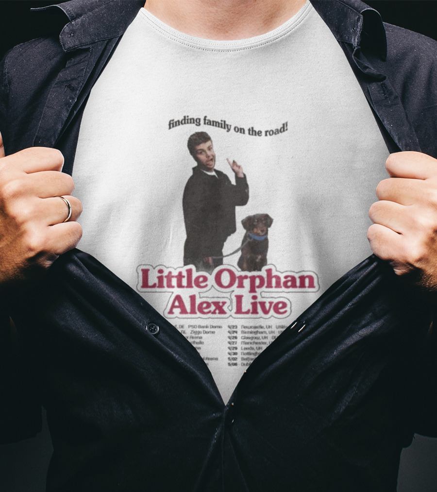 Finding Family On The Road Little Orphan Alex Live Tour 2026 Dates T-Shirt