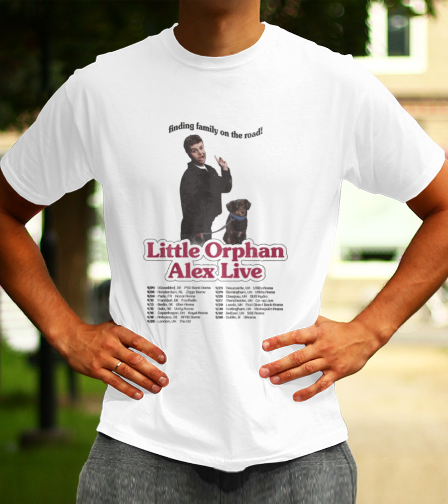 Finding Family On The Road Little Orphan Alex Live Tour 2026 Dates T-Shirt