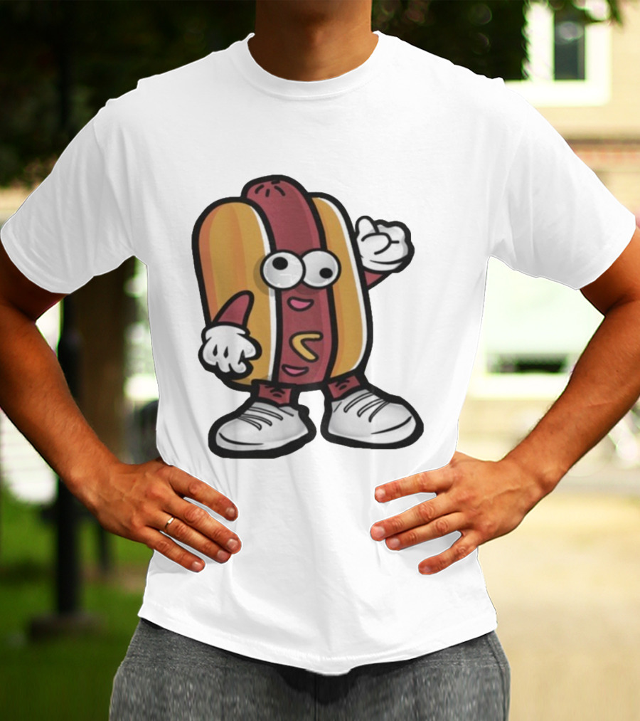 DGR Dave Pepega Hot Dog Cartoon Character T-Shirt