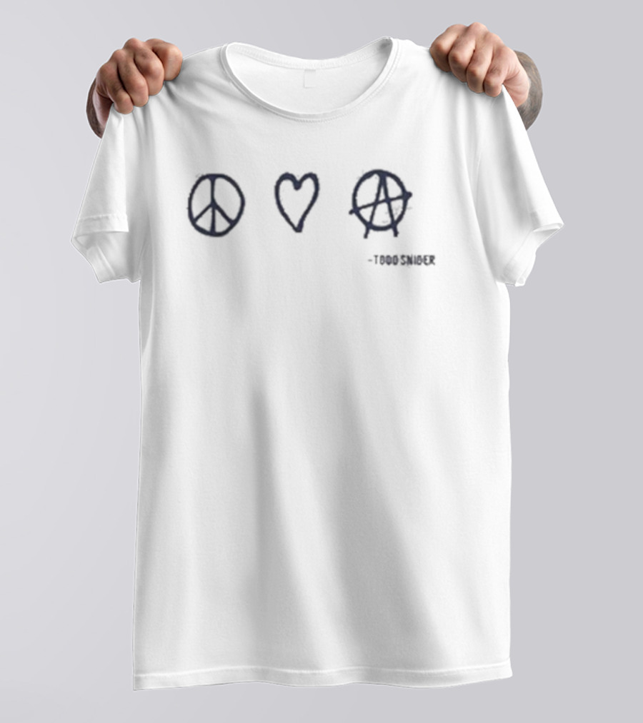 Todd Snider Peace Love Anarchy Symbols T-Shirt