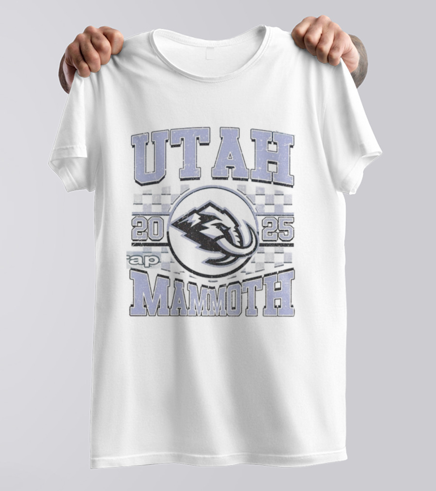 Utah Mammoth 2025 NHL Hockey Team Concept Checkerboard Logo T-Shirt