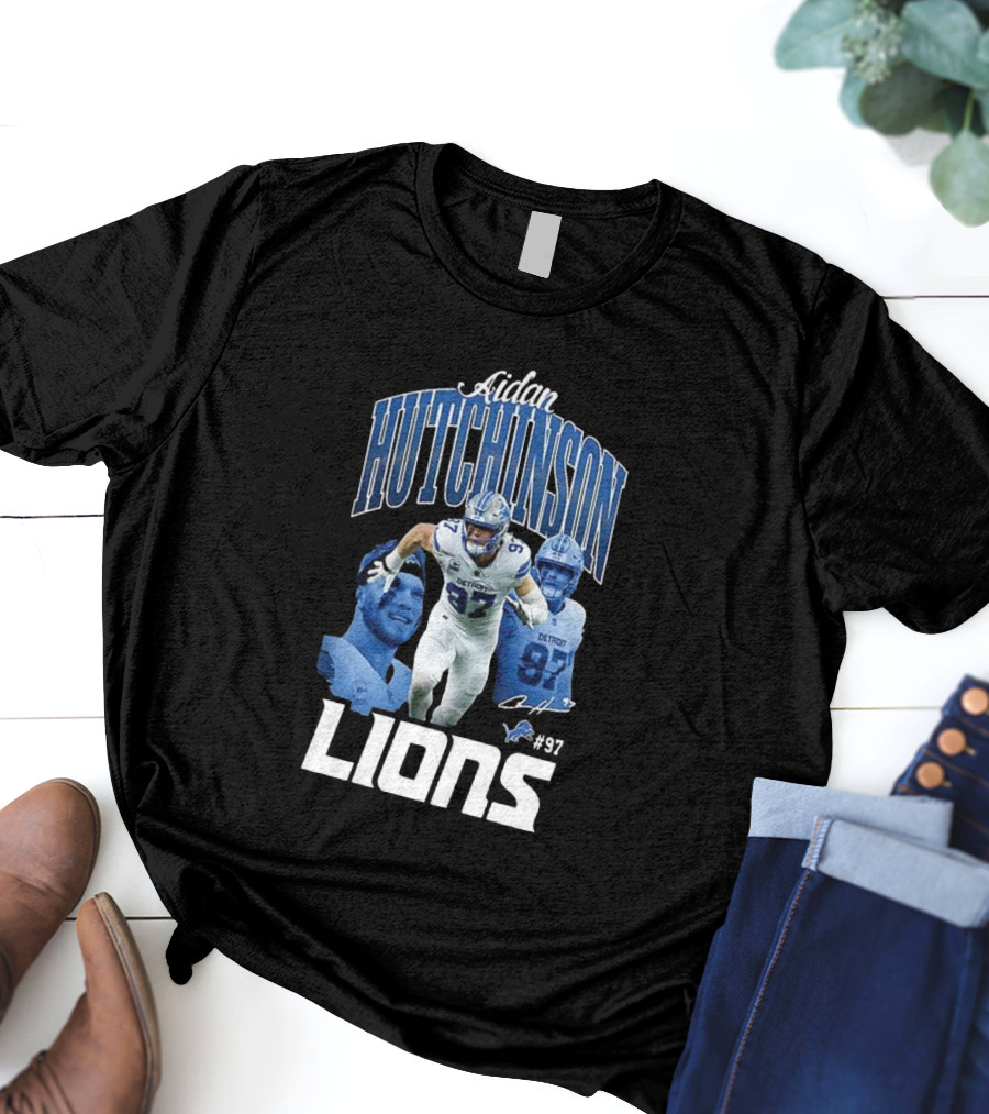 Aidan Hutchinson Detroit Lions 97 Signature Player Jersey T-Shirt