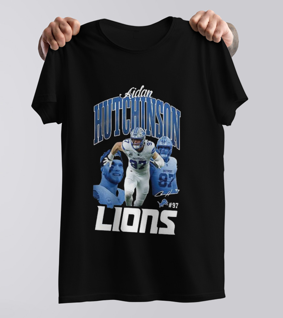 Aidan Hutchinson Detroit Lions 97 Signature Player Jersey T-Shirt