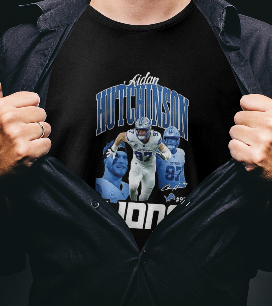Aidan Hutchinson Detroit Lions 97 Signature Player Jersey T-Shirt