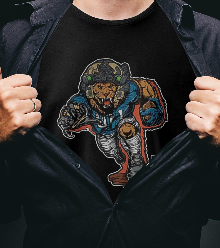 Detroit Lions 313 Soldier Mascot Football Lion Warrior T-Shirt