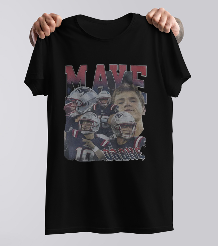 Drake Maye New England Patriots NFL Football 2025 Players Collage T-Shirt