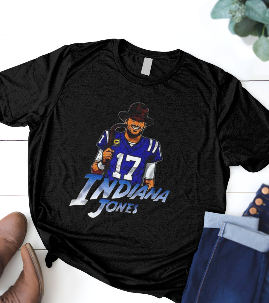 Indiana Jones Indianapolis Colts Football Number 17 Jersey Mashup T-Shirt