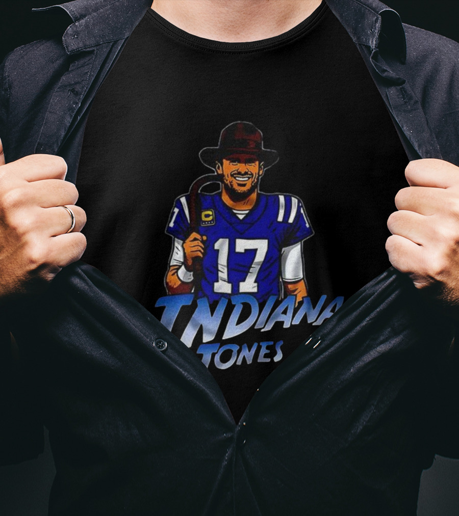 Indiana Jones Indianapolis Colts Football Number 17 Jersey Mashup T-Shirt