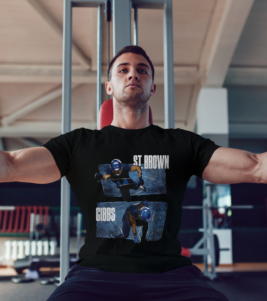 Detroit Lions Football Stars Jahmyr Gibbs And Amon-Ra St. Brown T-Shirt