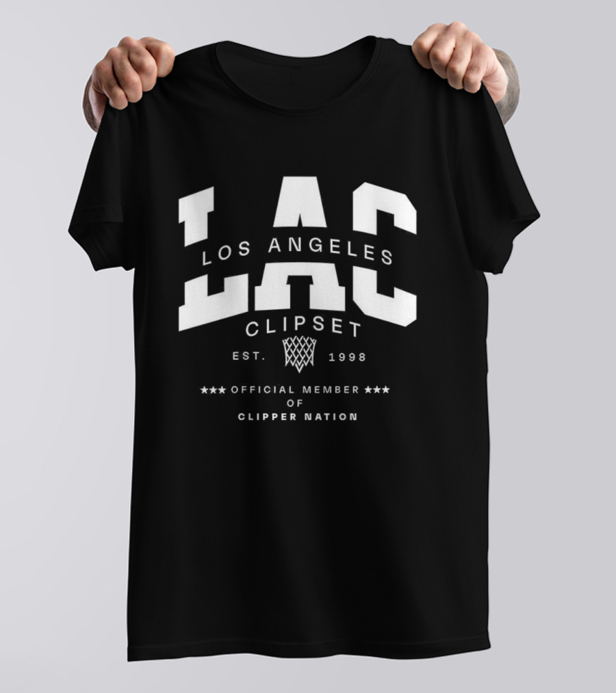 Los Angeles Clipset LAC Basketball Est 1998 Official Member Clipper Nation T-Shirt
