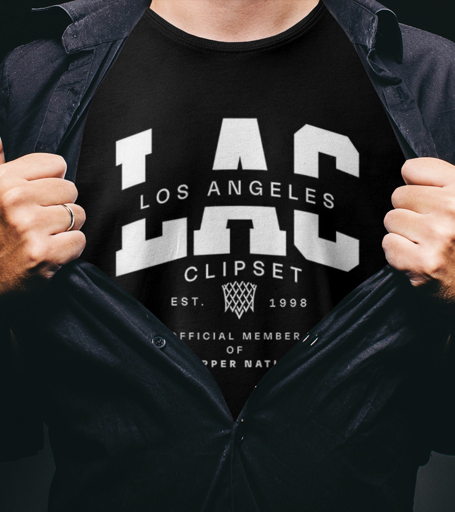 Los Angeles Clipset LAC Basketball Est 1998 Official Member Clipper Nation T-Shirt