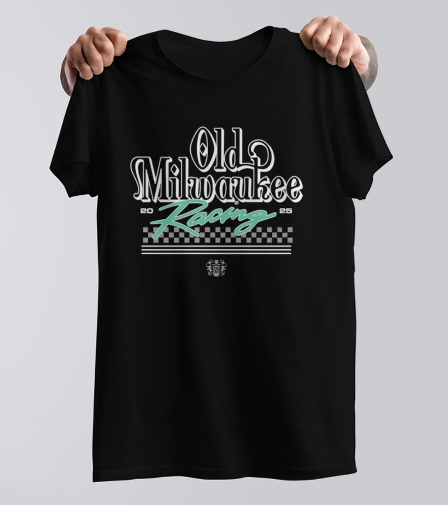 Old Milwaukee Racing Drift 2025 Neon Checkered T-Shirt