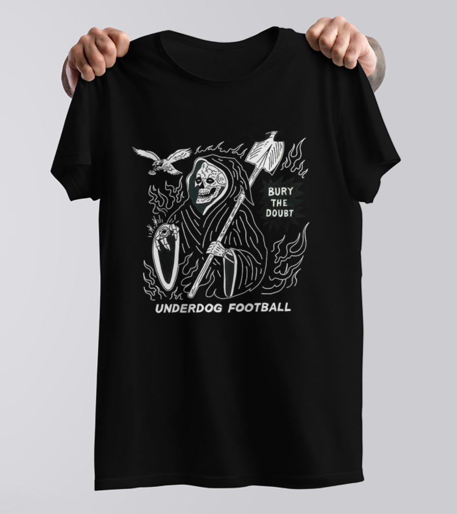 Philadelphia Eagles Grim Reaper Underdog Football Bury The Doubt T-Shirt