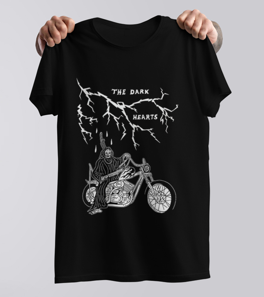 The Dark Hearts Motorcycle Lightning Death Rider T-Shirt