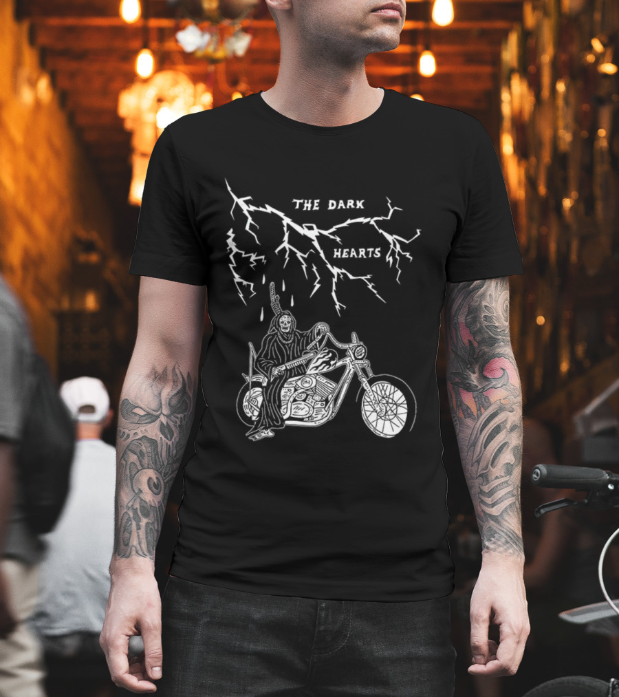 The Dark Hearts Motorcycle Lightning Death Rider T-Shirt