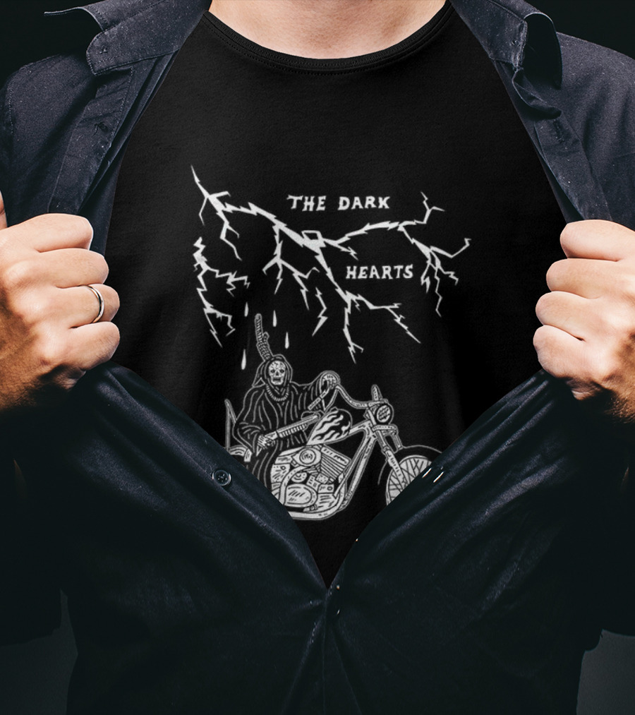 The Dark Hearts Motorcycle Lightning Death Rider T-Shirt