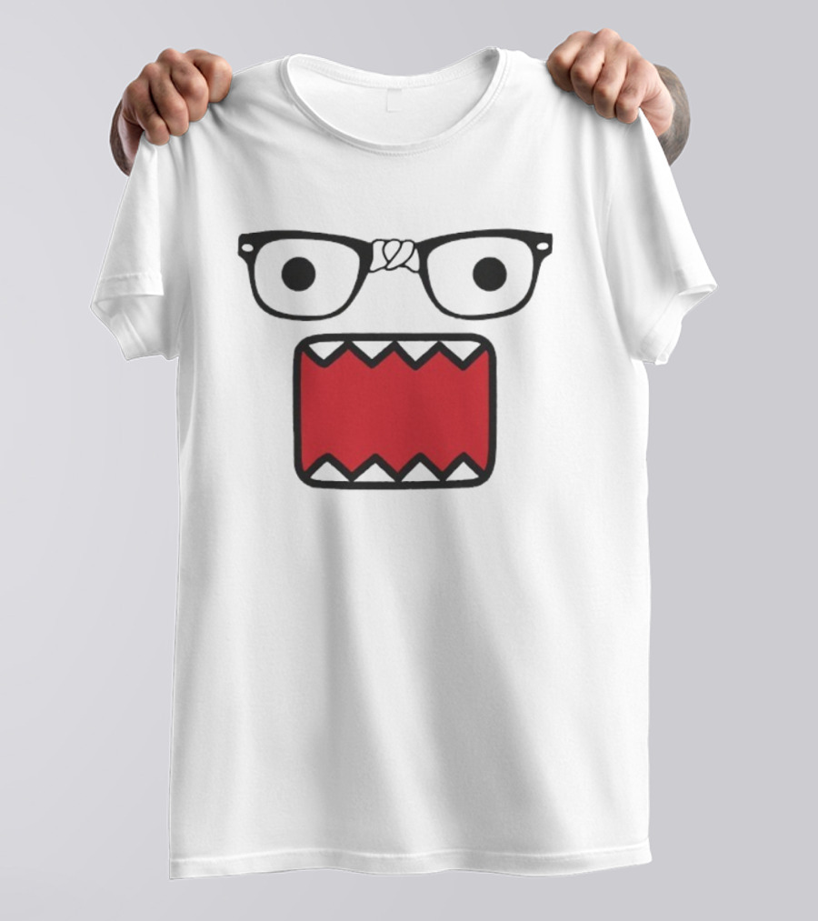 Domokun Red Mouth Nerd Glasses Classic Icon T-Shirt