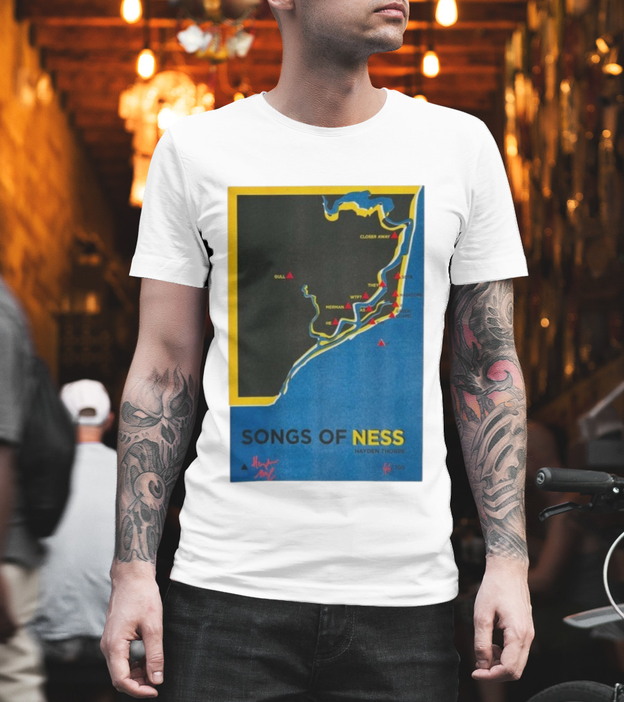 Hayden Thorpe Songs Of Ness Map Art A3 Ltd Edition 100 T-Shirt