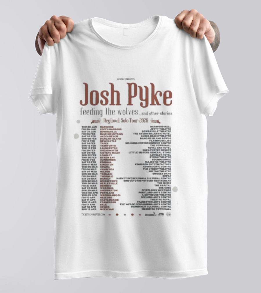 Josh Pyke Feeding The Wolves Regional Solo Tour 2026 Dates And Locations T-Shirt