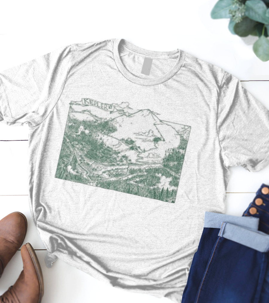 Kepler Illustrated Mountain Landscape Map T-Shirt
