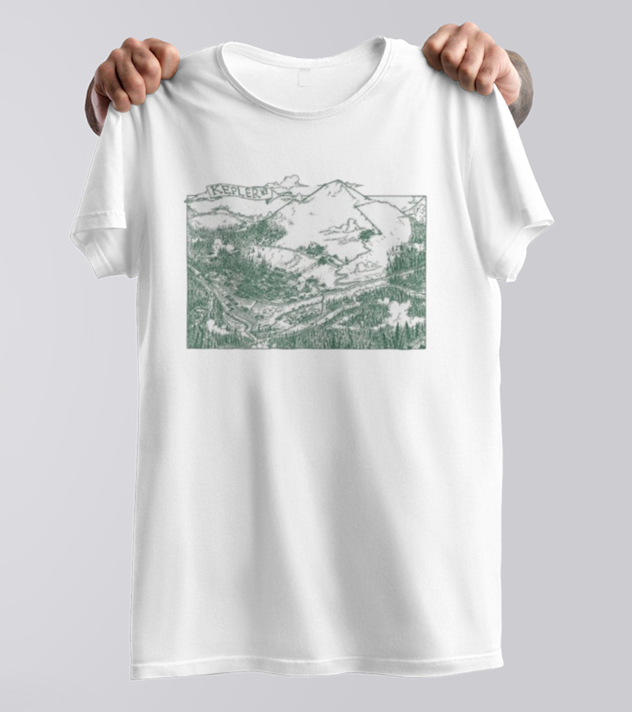 Kepler Illustrated Mountain Landscape Map T-Shirt