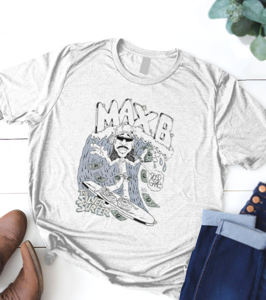 Max B Silver Surfer Peep Game X Freako Collaboration T-Shirt