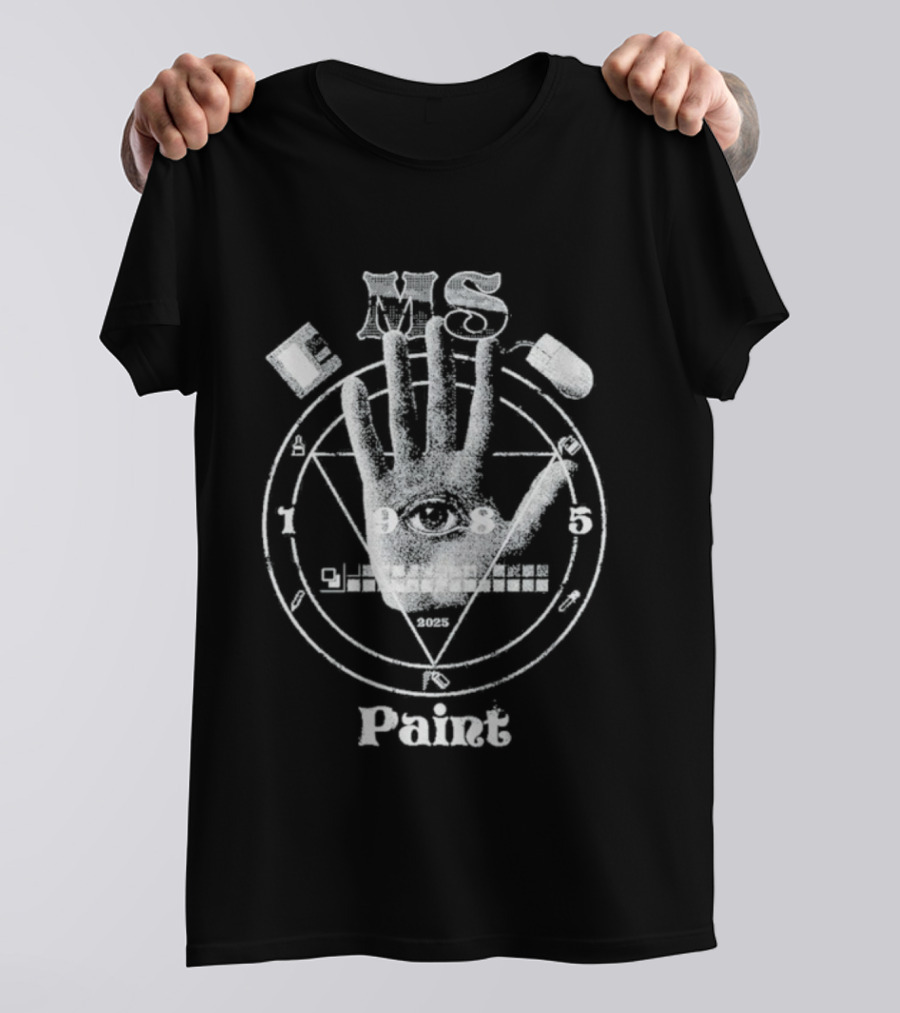 Esoteric MS Paint Hand Symbol Circle Design T-Shirt