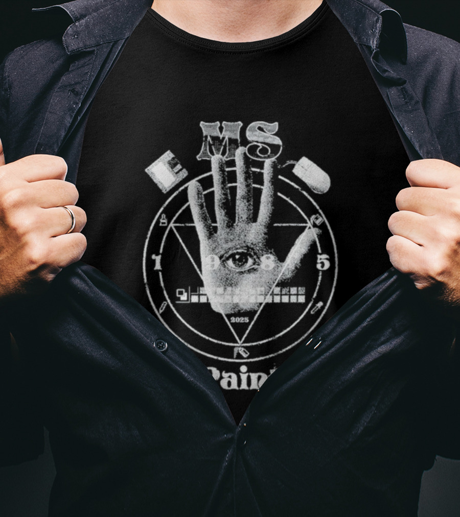 Esoteric MS Paint Hand Symbol Circle Design T-Shirt