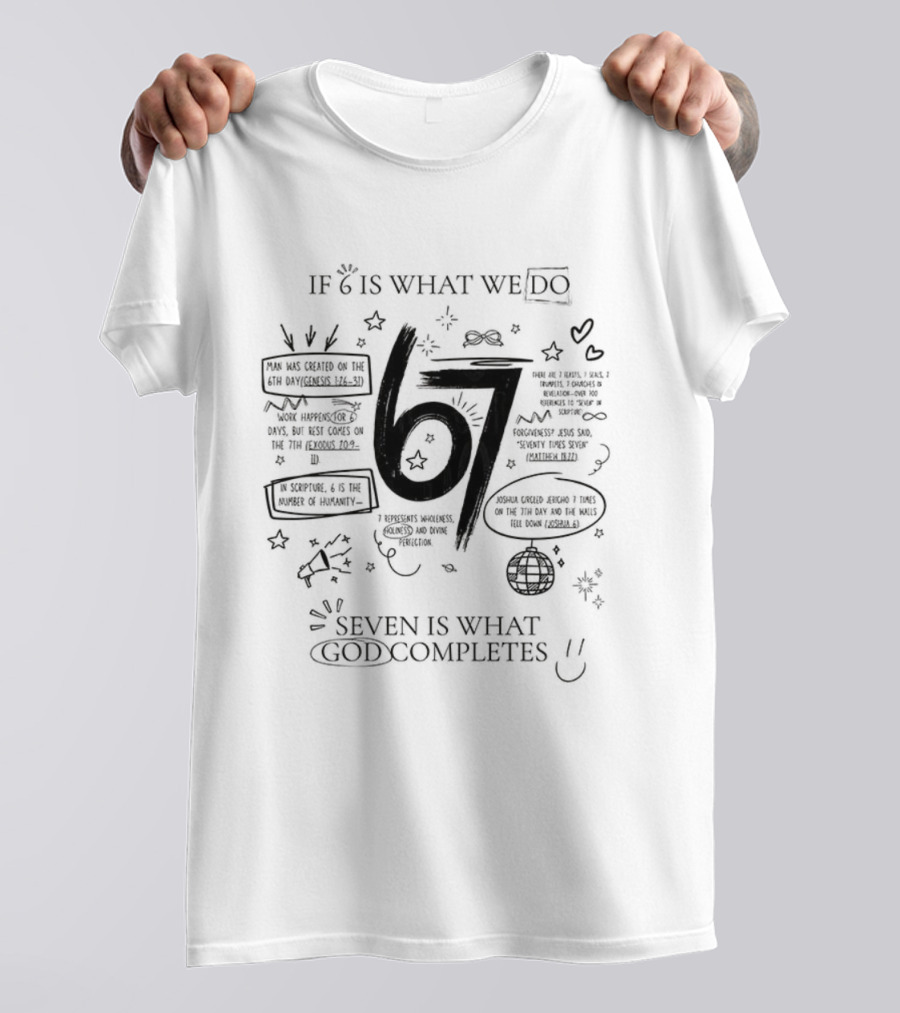 If 6 Is What We Do Seven Is What God Completes Disco Ball Inspirational Text T-Shirt