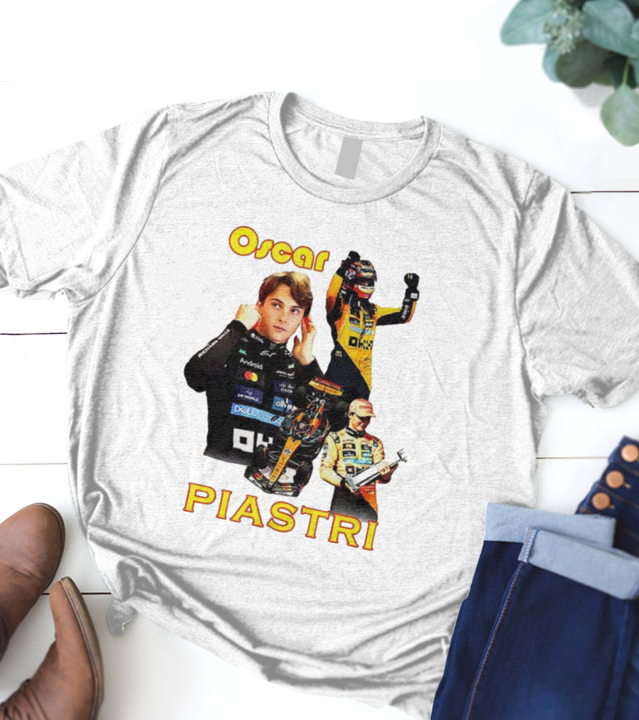 Oscar Piastri Formula 1 Racing Driver Montage T-Shirt
