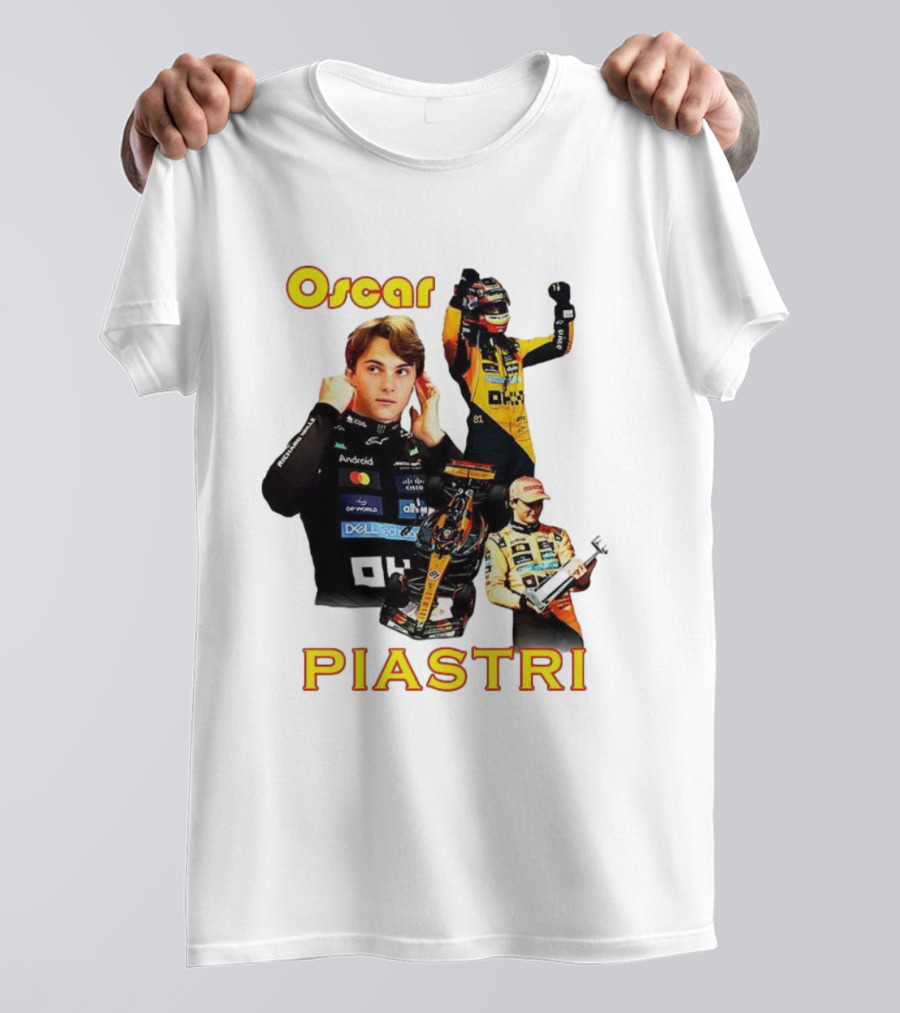 Oscar Piastri Formula 1 Racing Driver Montage T-Shirt