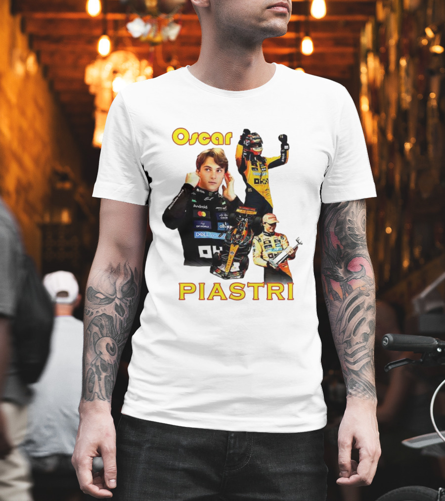 Oscar Piastri Formula 1 Racing Driver Montage T-Shirt