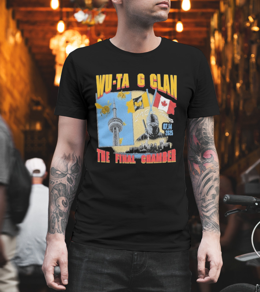 Wu Tang Clan The Final Chamber Live In Toronto 07.14 2025 Canada Flag CN Tower Bees T-Shirt