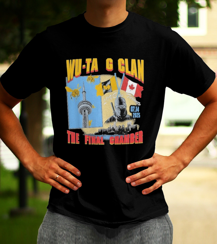 Wu Tang Clan The Final Chamber Live In Toronto 07.14 2025 Canada Flag CN Tower Bees T-Shirt
