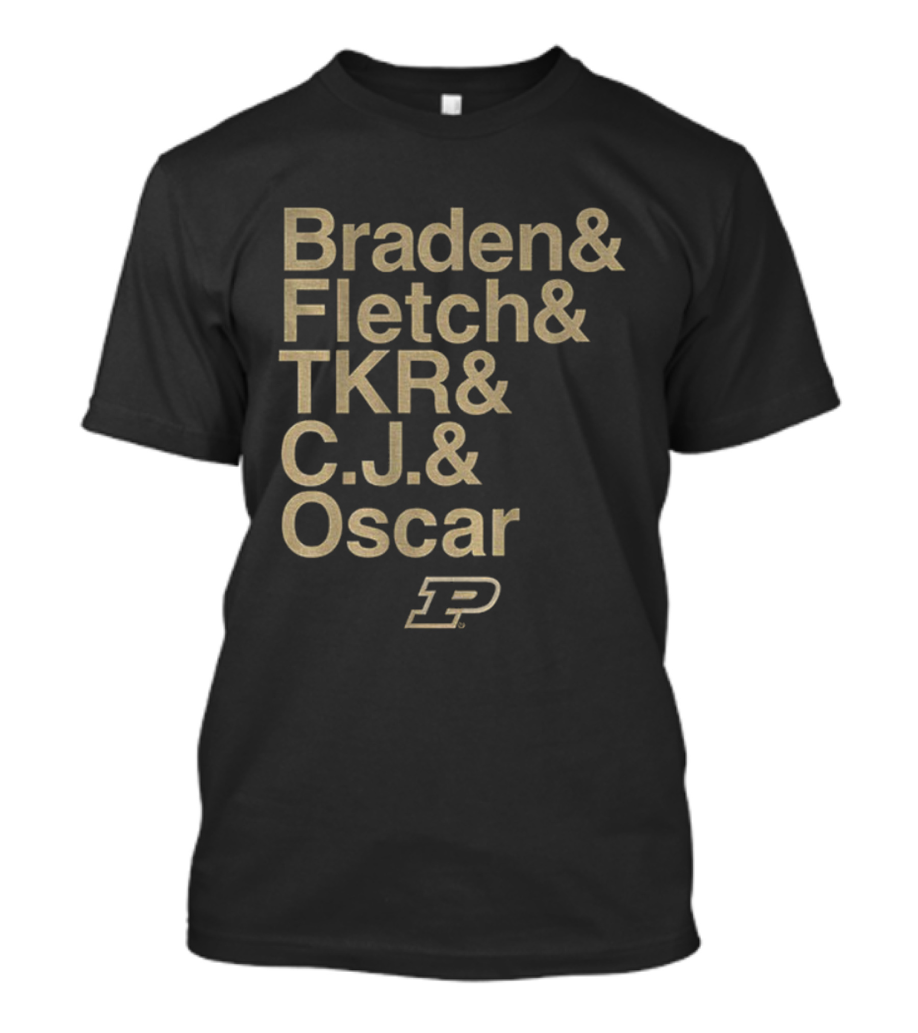 Braden Fletch TKR C.J Oscar Purdue Boilermakers Basketball Logo Ampersand 2025-26 T-Shirt