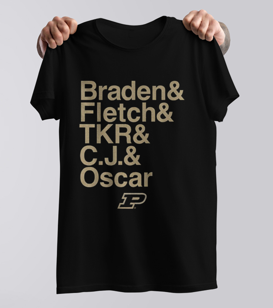 Braden Fletch TKR C.J Oscar Purdue Boilermakers Basketball Logo Ampersand 2025-26 T-Shirt