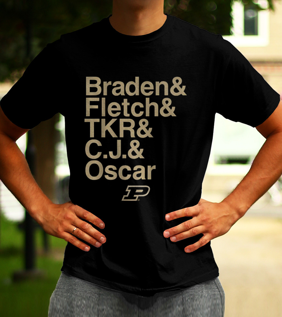 Braden Fletch TKR C.J Oscar Purdue Boilermakers Basketball Logo Ampersand 2025-26 T-Shirt