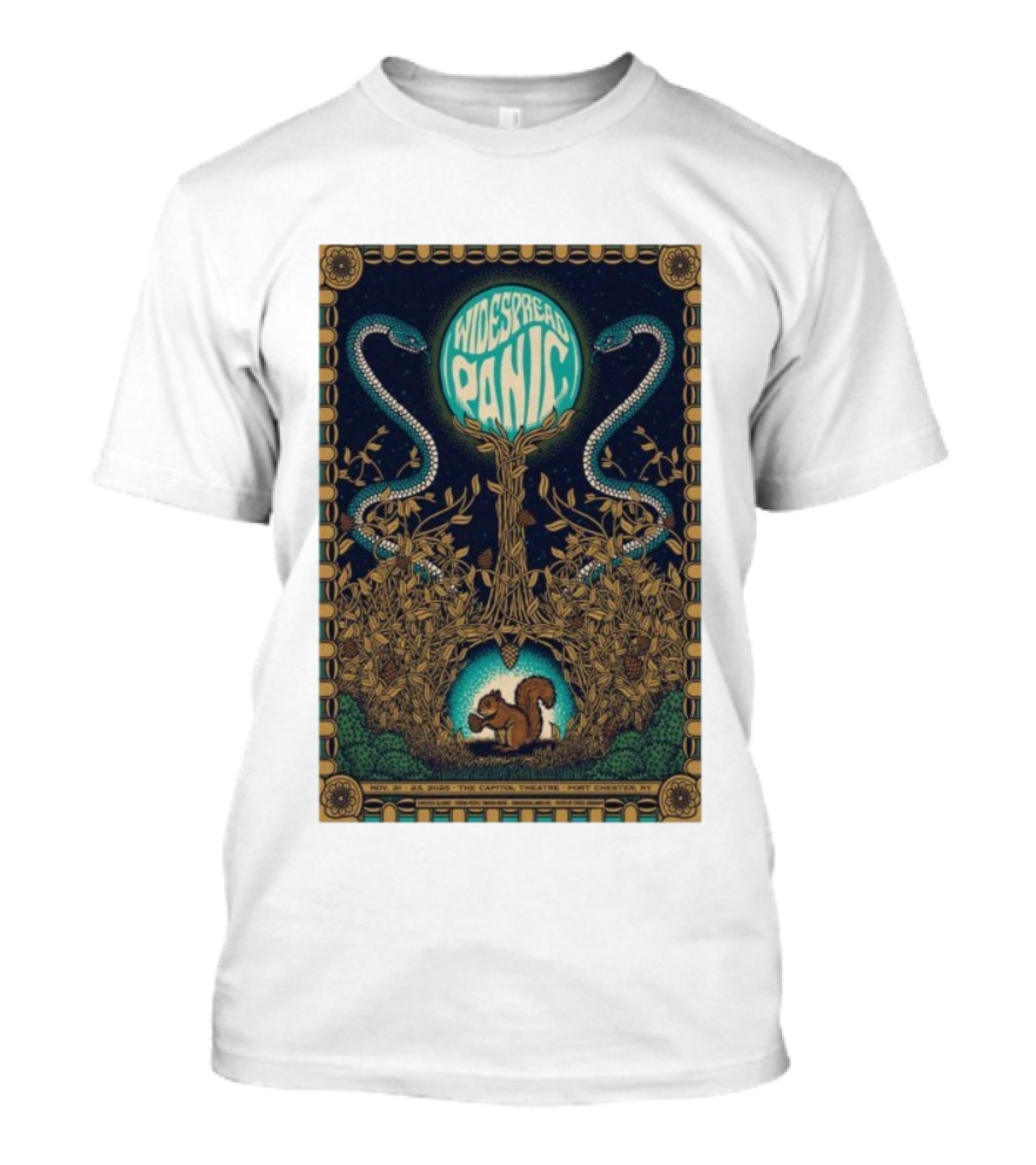 Widespread Panic Port Chester Nov 21 22 2025 Snake Capitol Theatre Concert T-Shirt