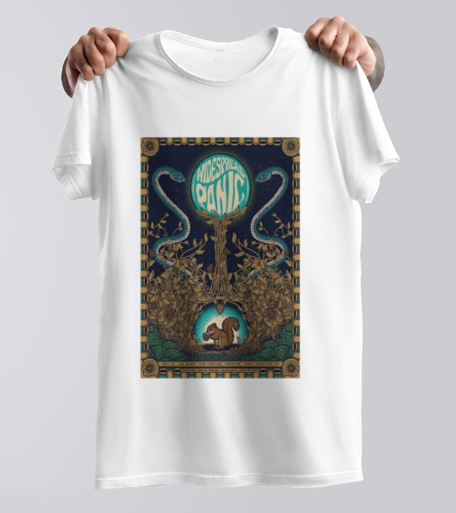 Widespread Panic Port Chester Nov 21 22 2025 Snake Capitol Theatre Concert T-Shirt