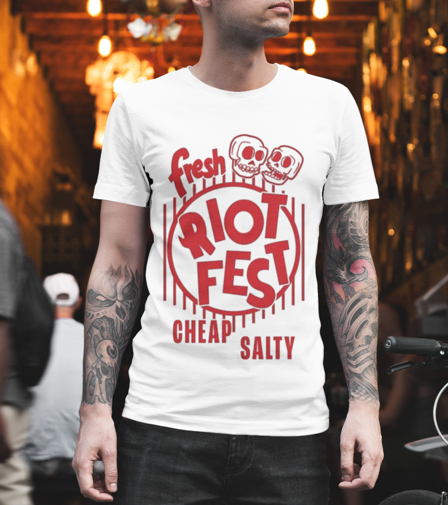 Fresh Skulls Riot Fest Cheap Salty T-Shirt