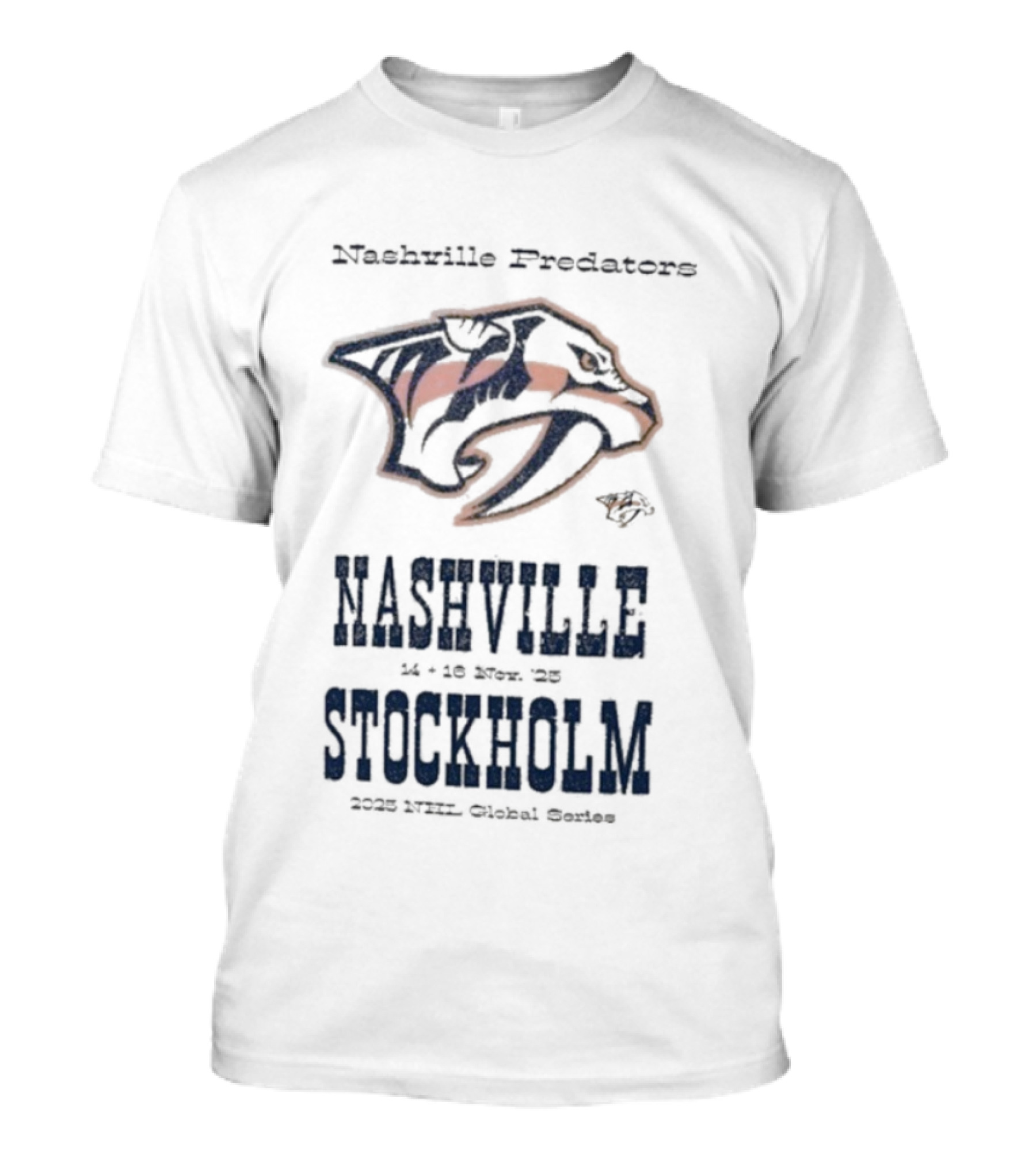 Nashville Predators NHL Global Series 2025 Stockholm Hometown Legacy T-Shirt