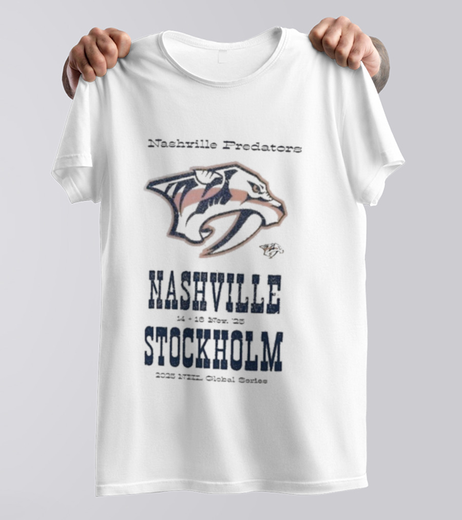 Nashville Predators NHL Global Series 2025 Stockholm Hometown Legacy T-Shirt