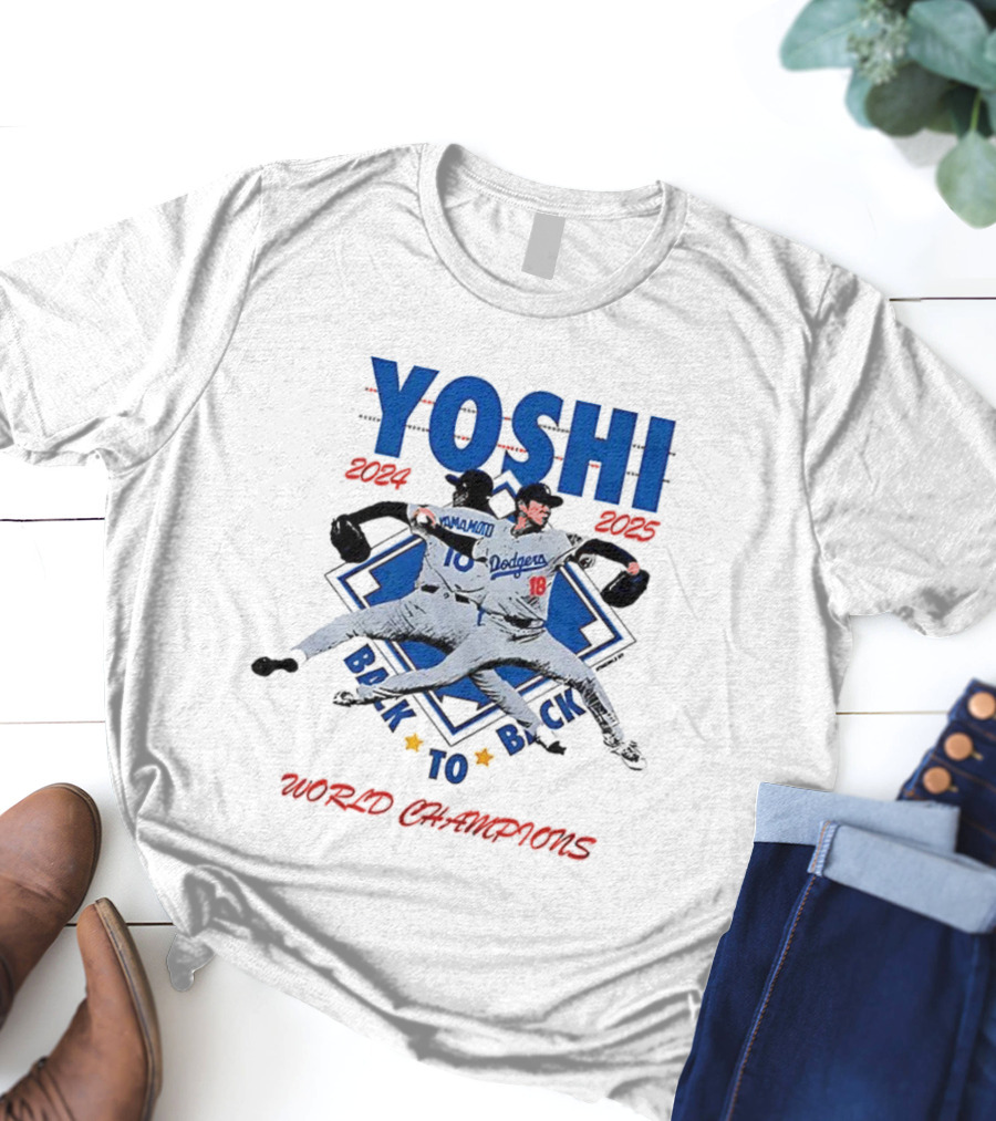 Yoshi Dodgers Back To Back World Champions 2024-2025 T-Shirt