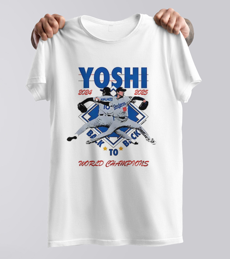 Yoshi Dodgers Back To Back World Champions 2024-2025 T-Shirt