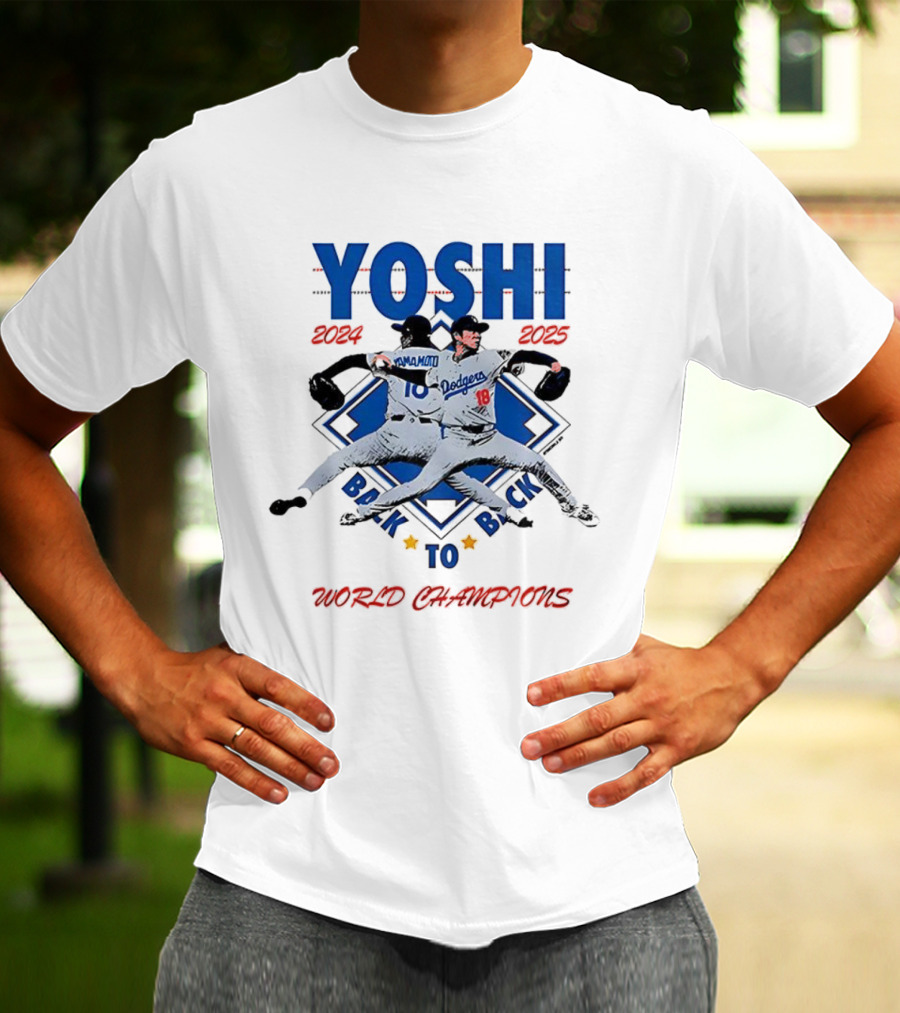 Yoshi Dodgers Back To Back World Champions 2024-2025 T-Shirt