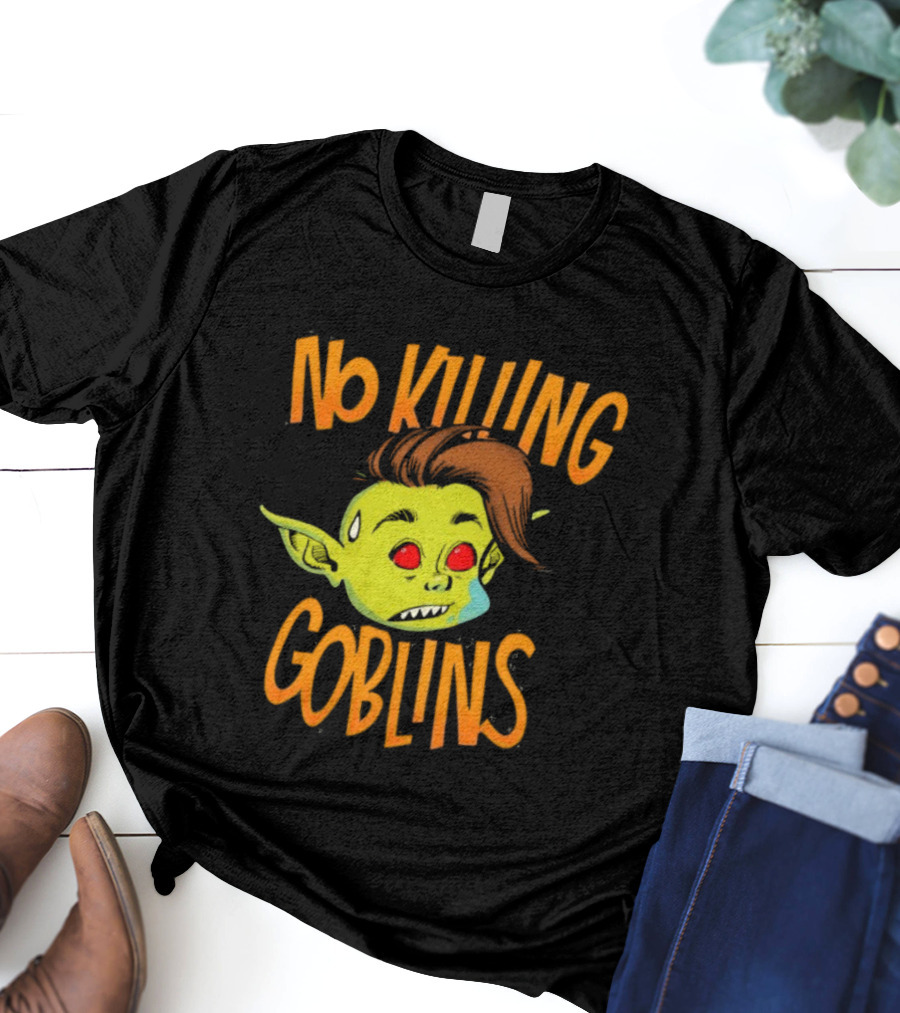 The Wandering Inn No Killing Goblins Denim Head Goblin Head Illustration T-Shirt